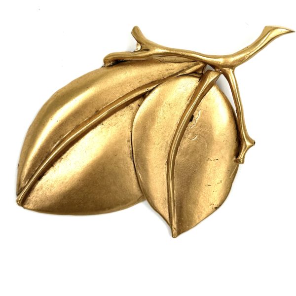 Robert Lee Morris Gold Plated Double Wide Leaf Pin