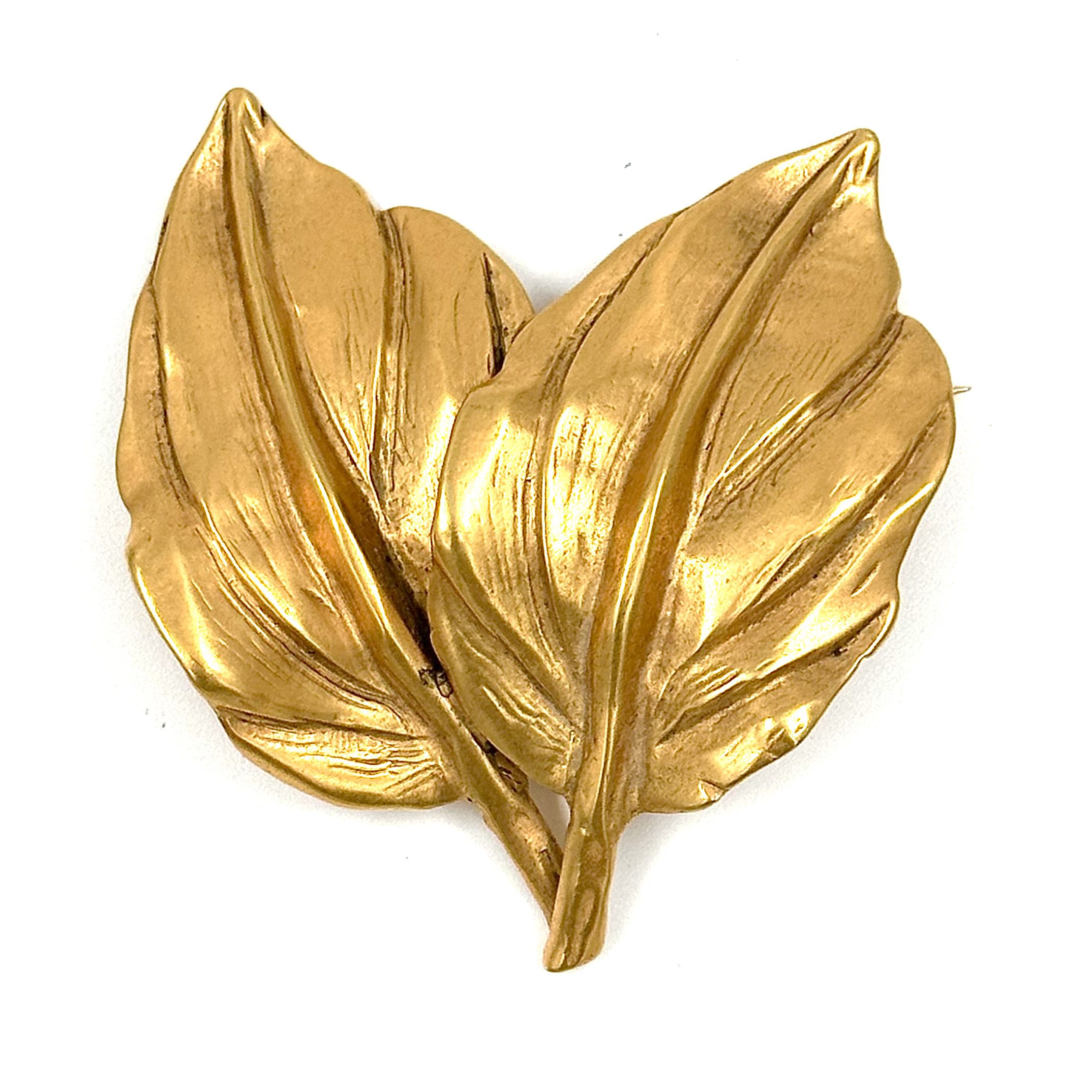 Robert Lee Morris Gold Plated Overlapping Leaf Pin