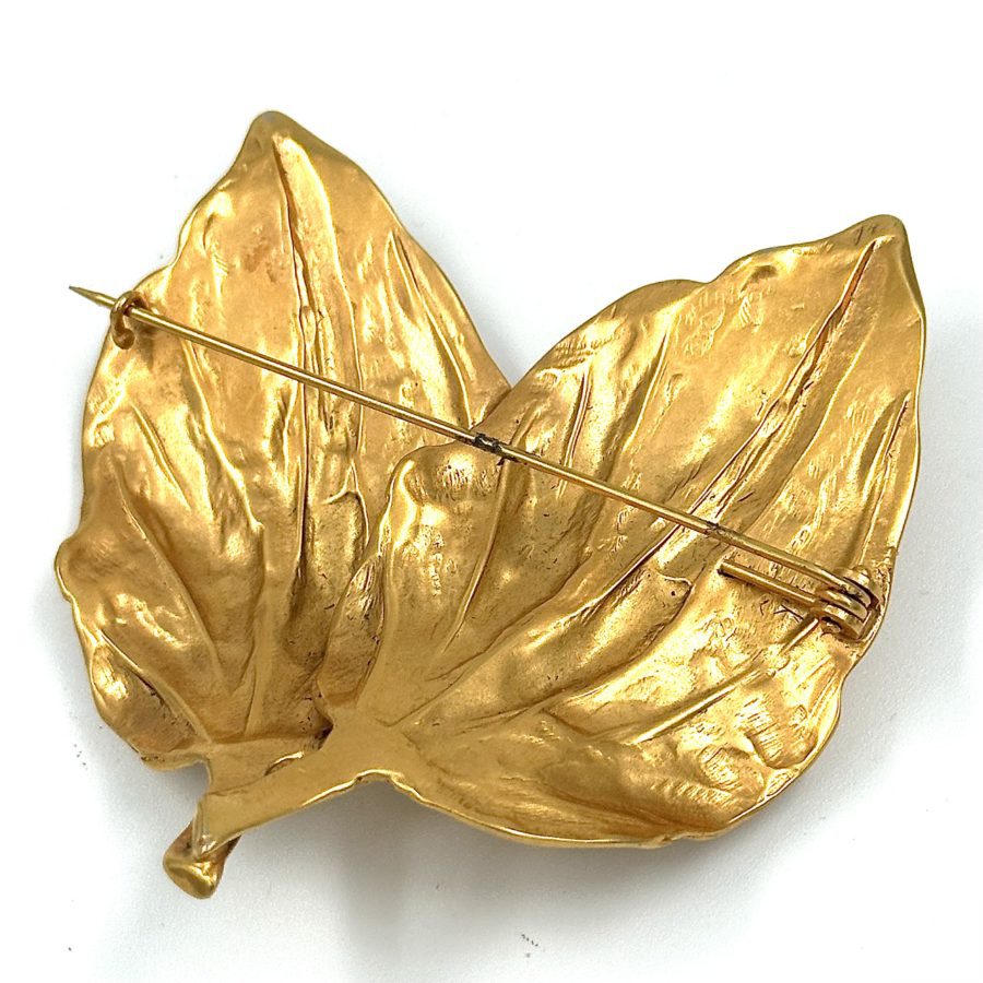 Robert Lee Morris Gold Plated Overlapping Leaf Pin | Robert Lee