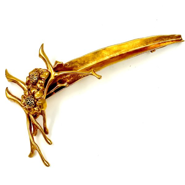Robert Lee Morris Gold Plated Floral Composition Pin