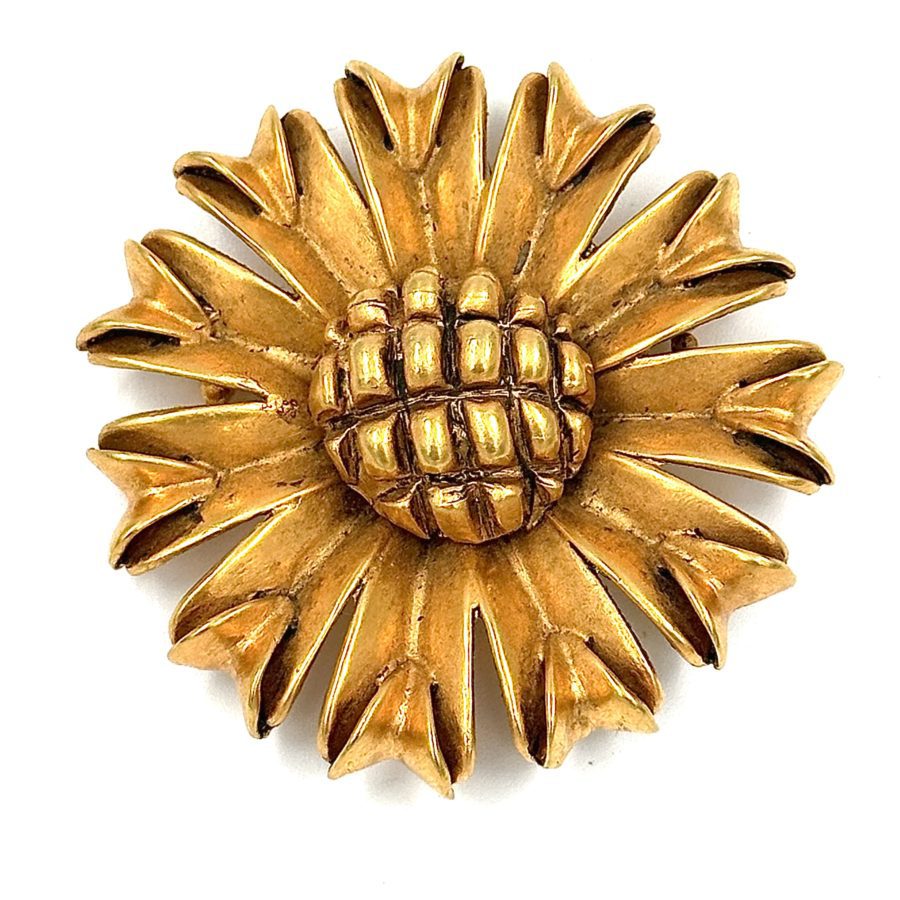 Robert Lee Morris Gold Plated Heavy Flower Pin