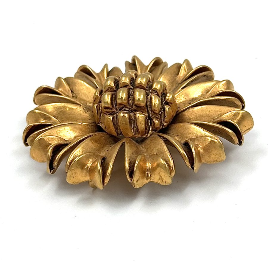 Robert Lee Morris Gold Plated Heavy Flower Pin - Image 2