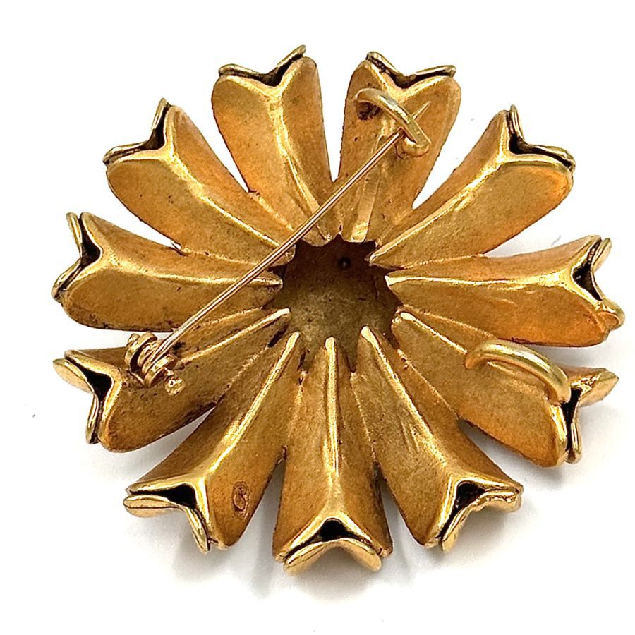 Robert Lee Morris Gold Plated Heavy Flower Pin - Image 4