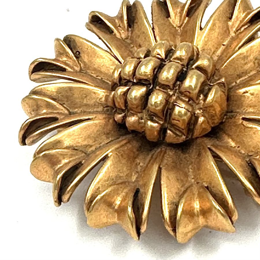 Robert Lee Morris Gold Plated Heavy Flower Pin - Image 3