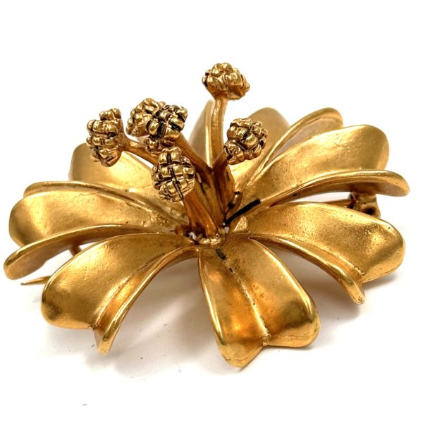 Robert Lee Morris Gold Plated Crazy Flower Pin