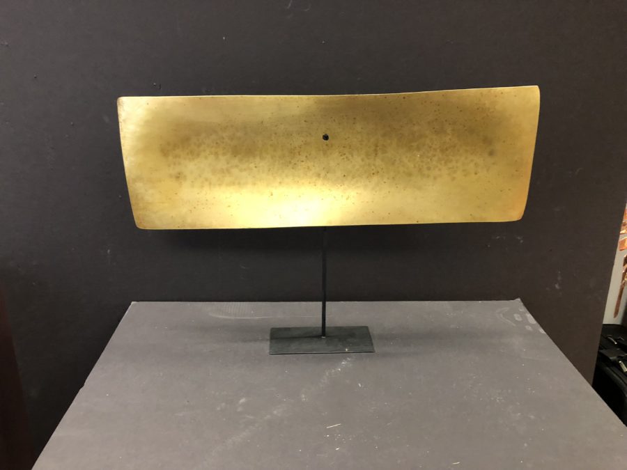 Robert Lee Morris Brass Horizontal Rectangular Sail Sculpture