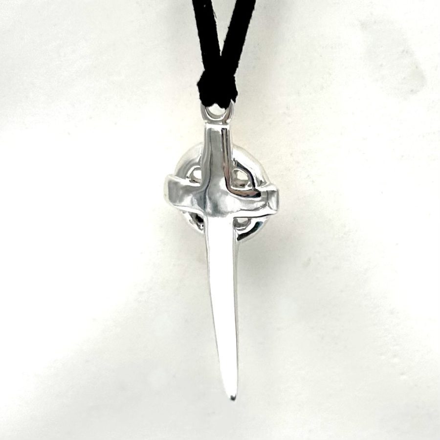 Robert Lee Morris Sterling Silver Celtic Cross Dagger Pendant - Image 2