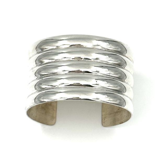 Robert Lee Morris for Calvin Klein Sterling Silver 5 ribbed Cuff