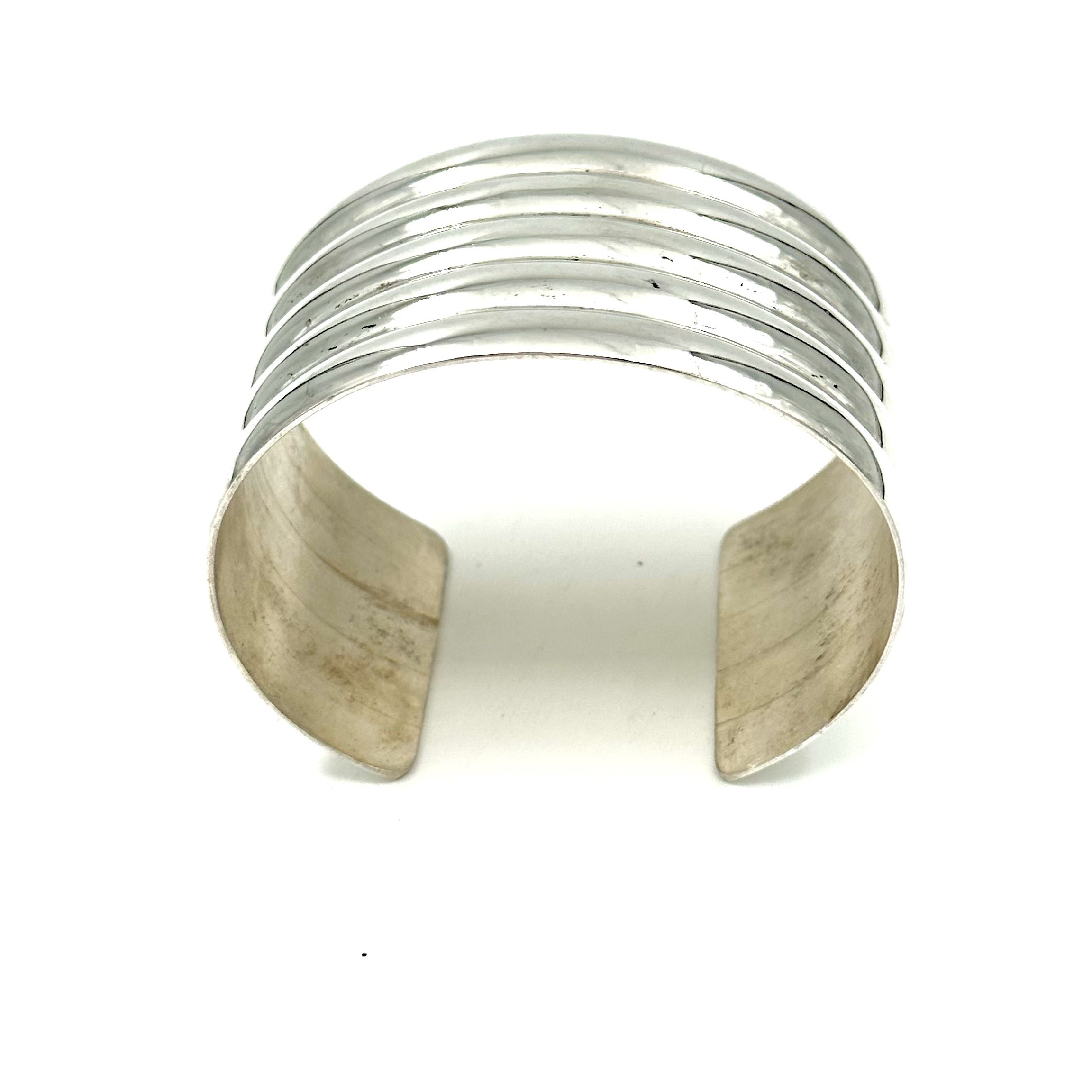 Robert Lee Morris for Calvin Klein Sterling Silver 5 ribbed Cuff - Image 2