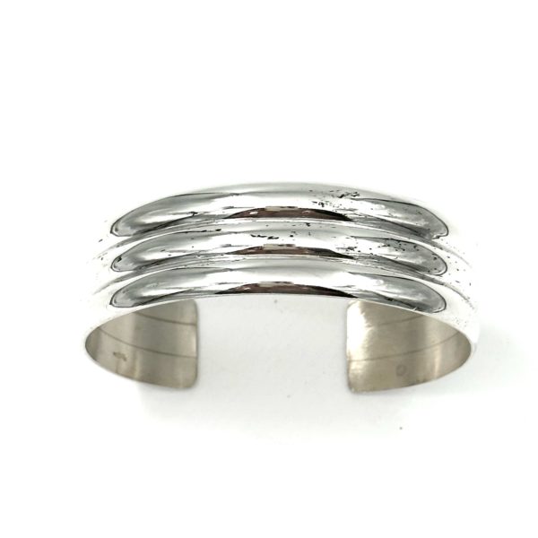 Robert Lee Morris for Calvin Klein Sterling Silver 3 Ribbed Cuff