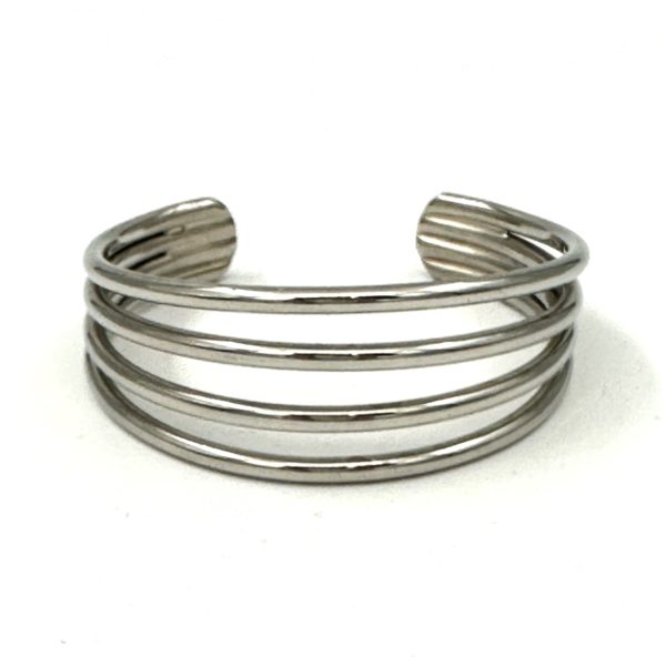 Robert Lee Morris Sterling Silver 4 Wire Compressed Slinky Cuff