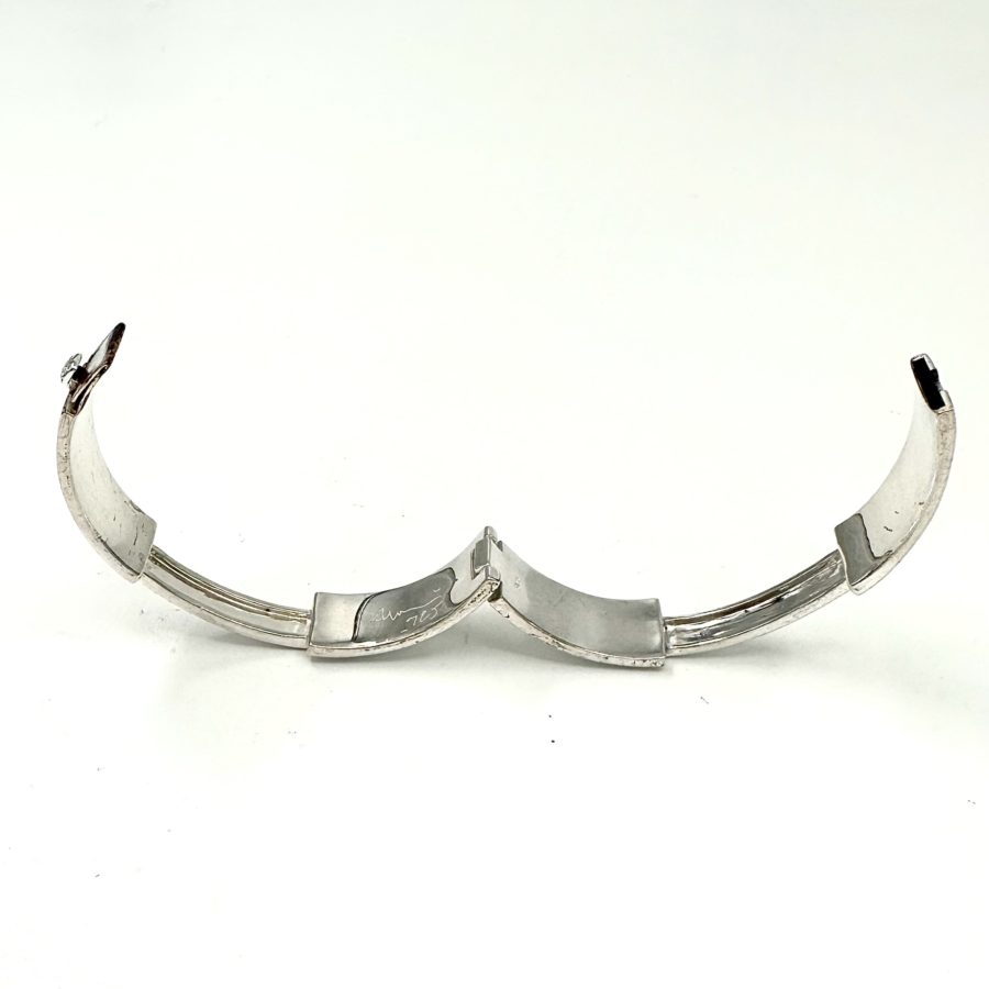 Robert Lee Morris for Calvin Klein Sterling Silver Rectangular-Oval Bangle - Image 2