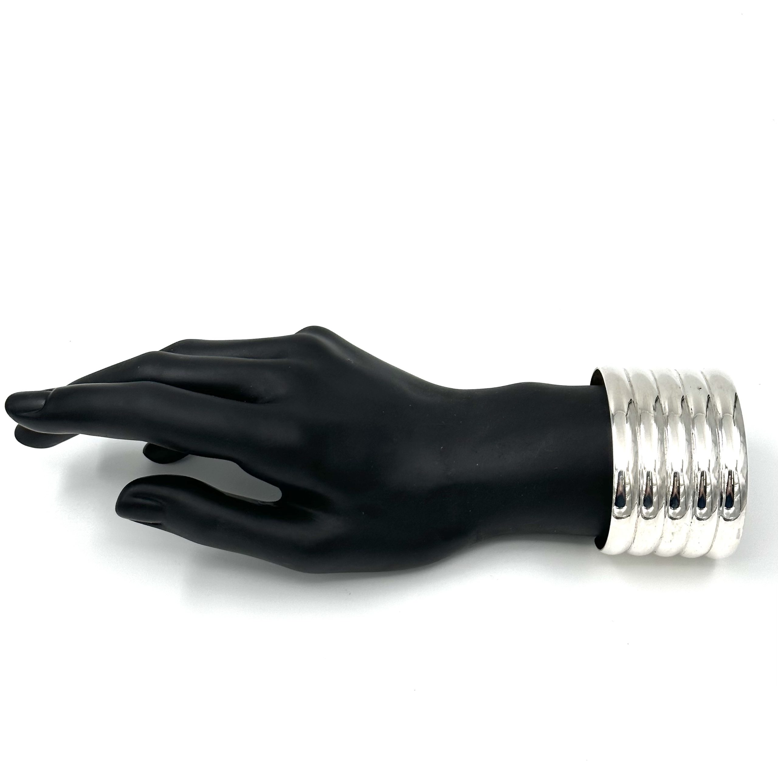 Robert Lee Morris for Calvin Klein Sterling Silver 5 ribbed Cuff - Image 5