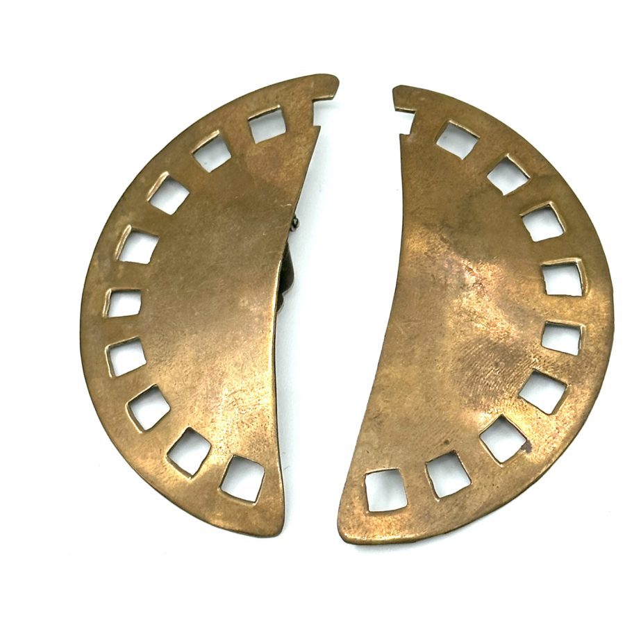 Robert Lee Morris Oxidized Brass Machined Earrings 1979