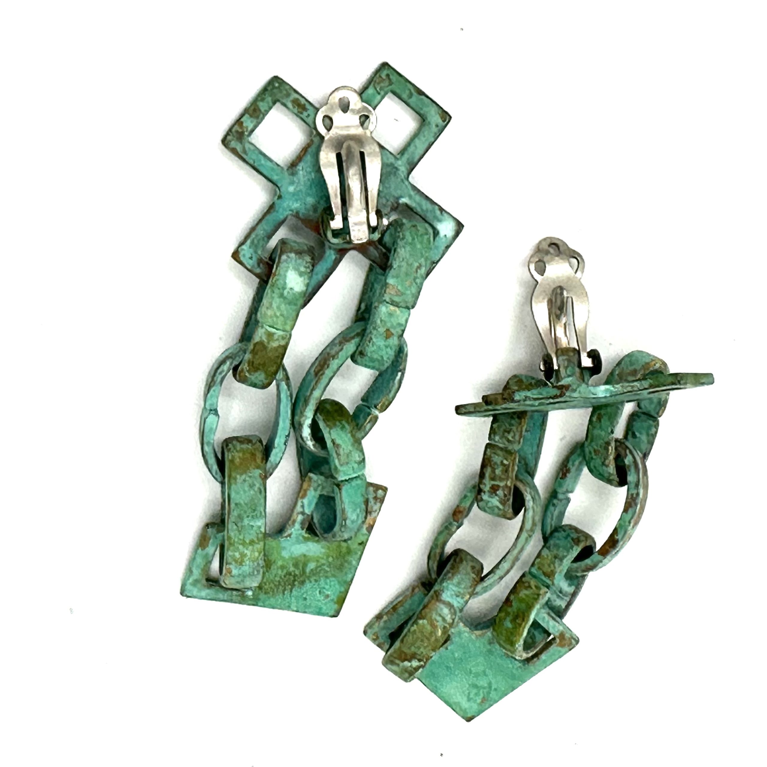 Robert Lee Morris Verdigris Pinking Shears Drop Earrings - Image 2