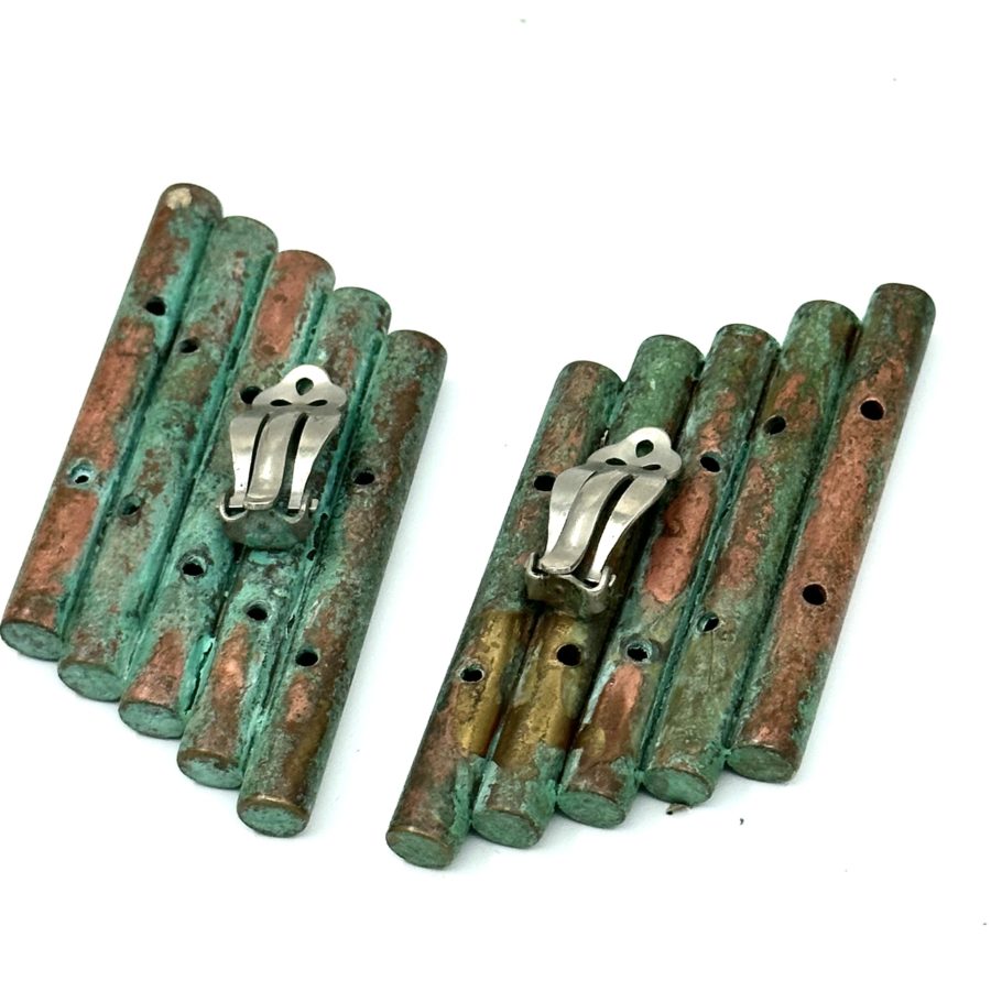 Robert Lee Morris for Karl Lagerfeld Large Verdigris Helix Earrings - Image 3