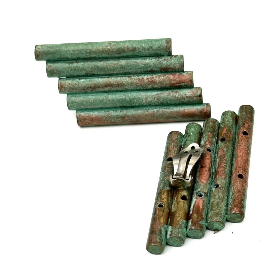 Robert Lee Morris for Karl Lagerfeld Large Verdigris Helix Earrings - Image 2