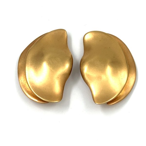 Robert Lee Morris Gold Plated Double Shell Earrings