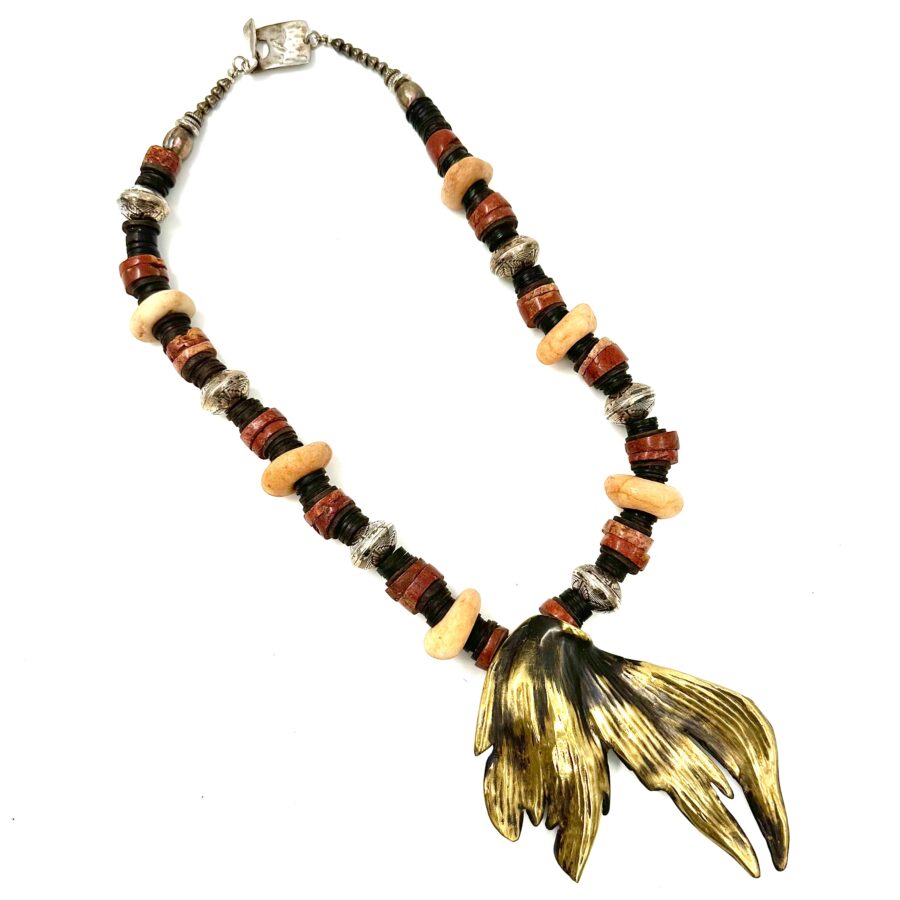 Robert Lee Morris Brass Fishtail Pendant Necklace