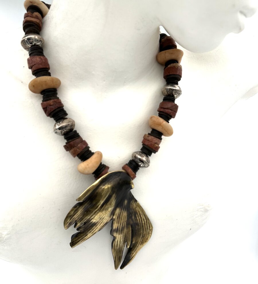 Robert Lee Morris Brass Fishtail Pendant Necklace - Image 2