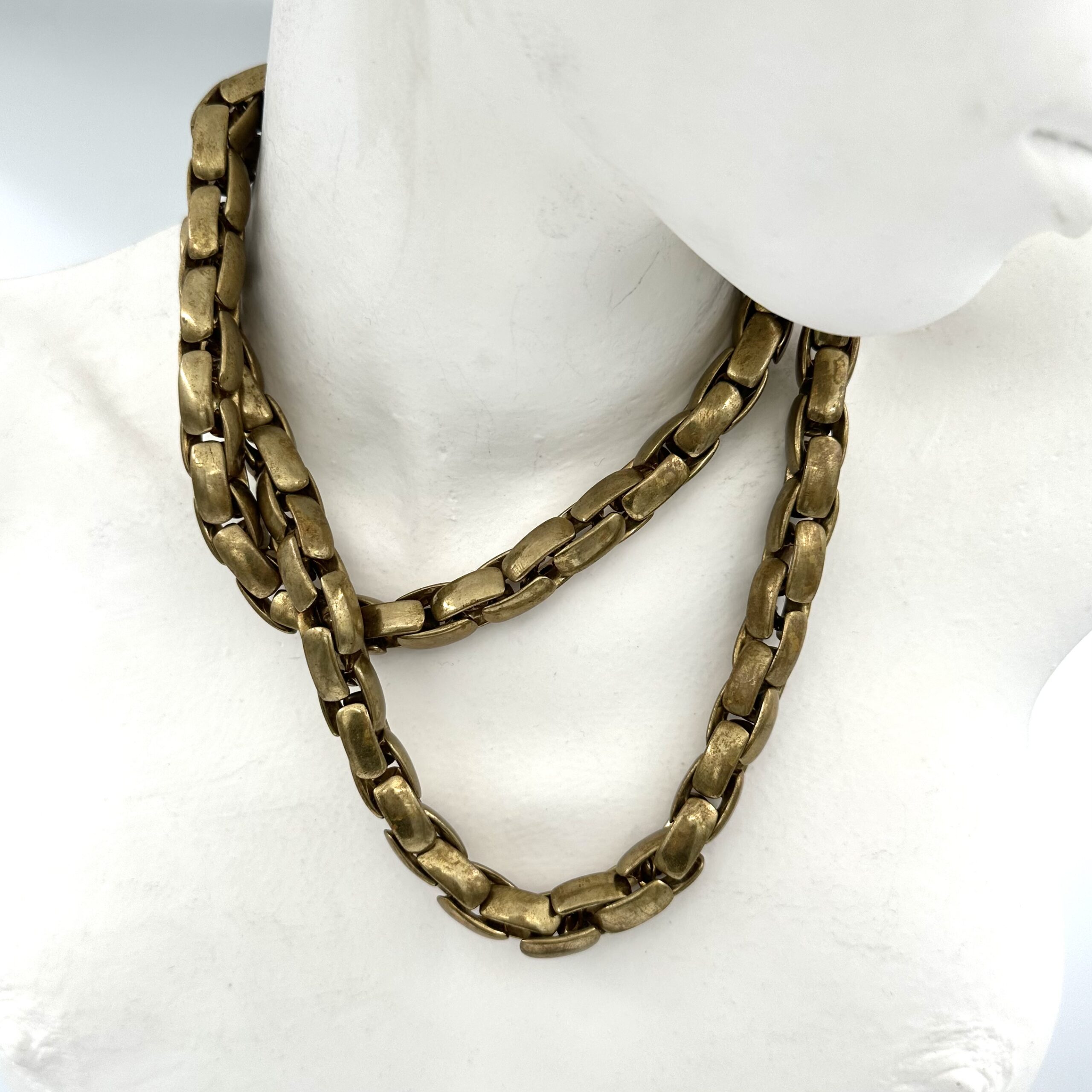 Robert Lee Morris Oxidized Brass Braid Chain - Image 5