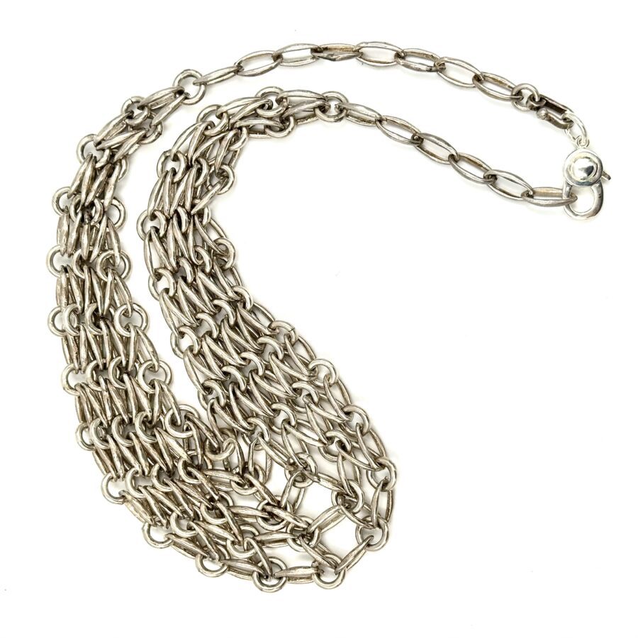 Robert Lee Morris Silver Mesh Bib Necklace - Image 3