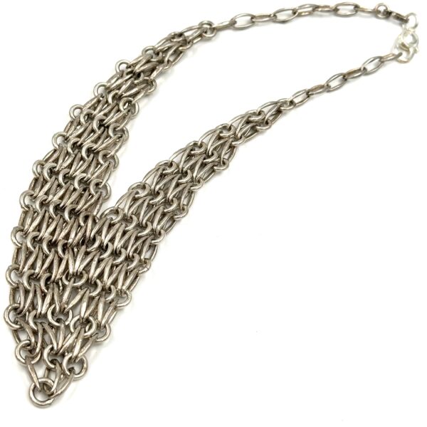 Robert Lee Morris Silver Mesh Bib Necklace