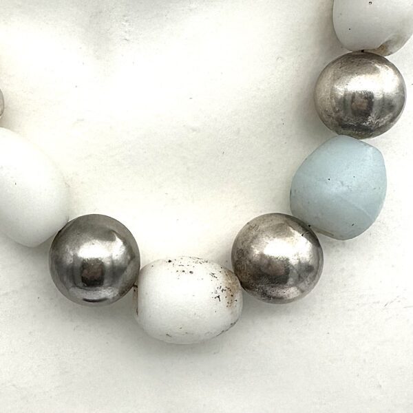 Robert Lee Morris White Silver Bead Choker Necklace