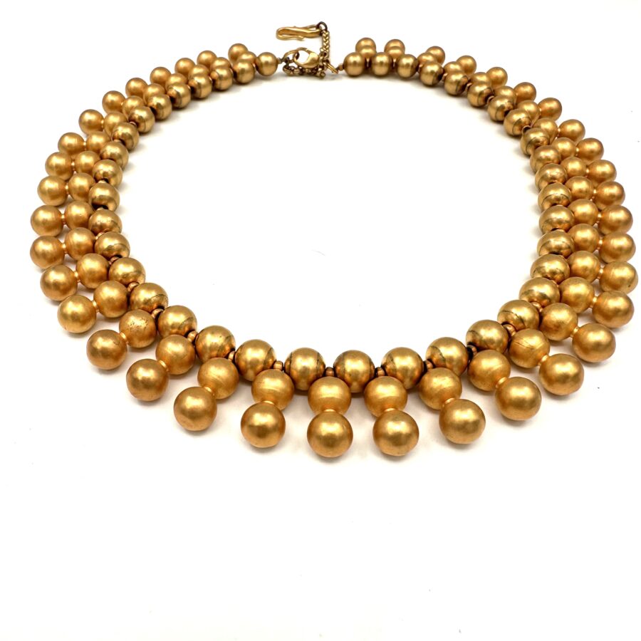 Robert Lee Morris for Donna Karan Gold Caviar Burst Necklace