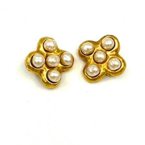 Robert Lee Morris for Donna Karan 5 Pearl Earrings