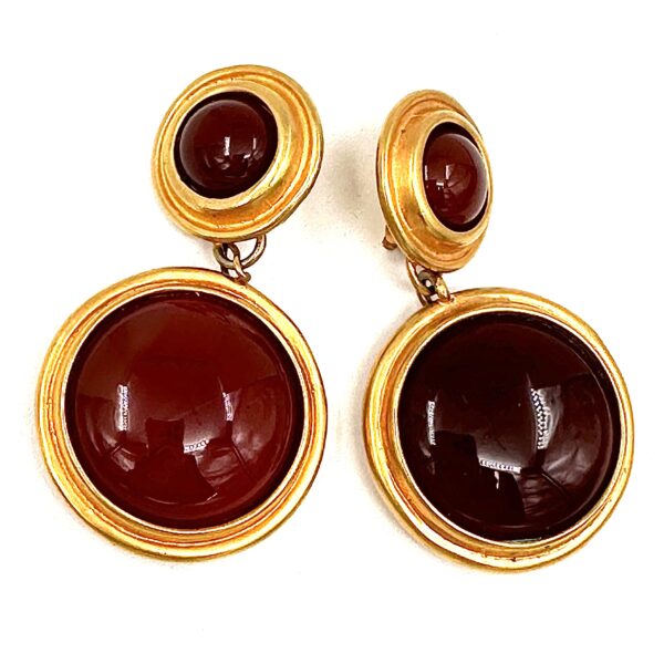 Robert Lee Morris for Donna Karan Carnelian Doorknocker Earrings