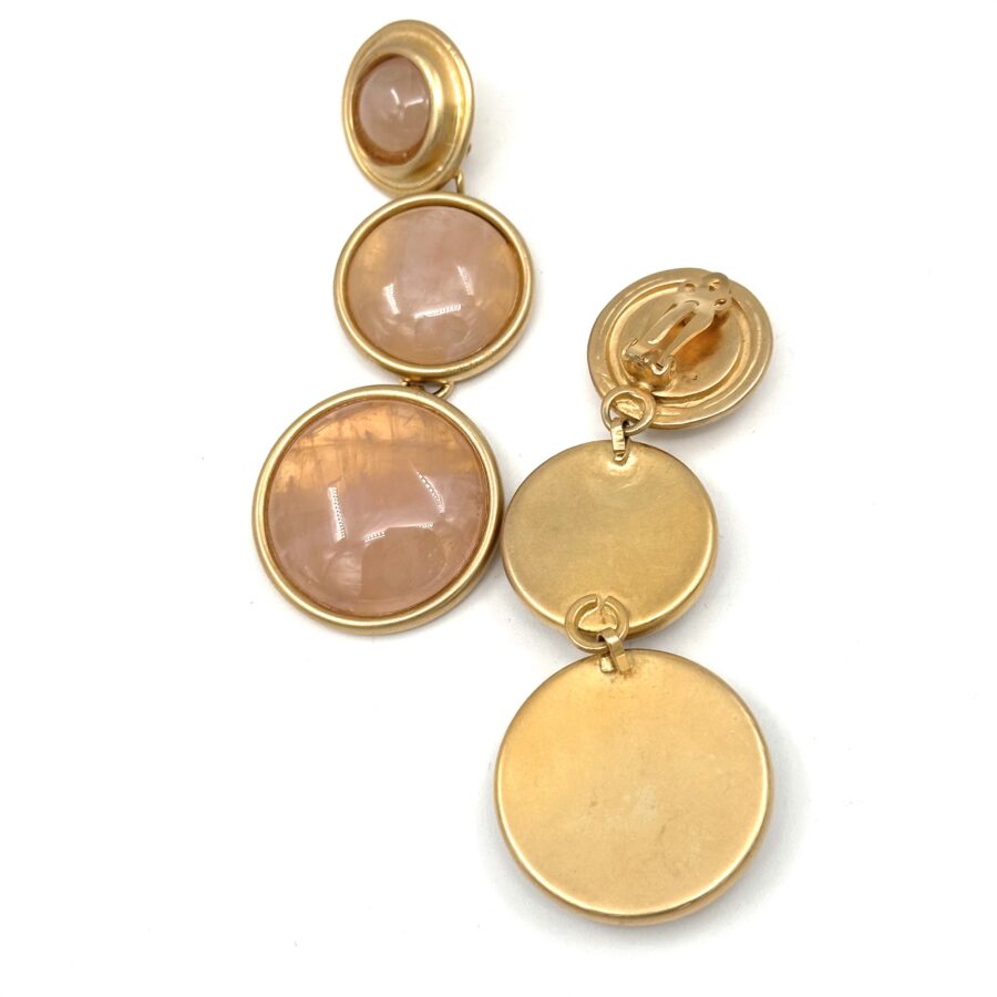 Robert Lee Morris for Donna Karan Pink Quartz 3 Drop Earring - Image 2