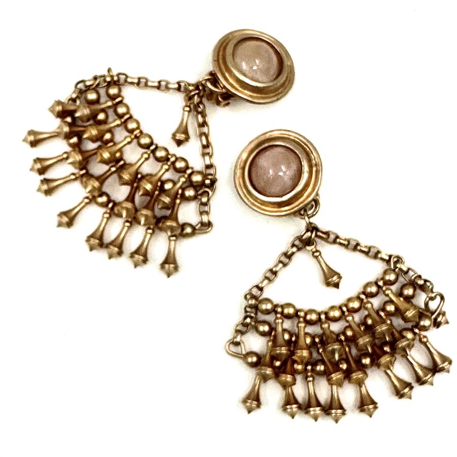 Robert Lee Morris for Donna Karan Rose Quartz Chandelier Earrings