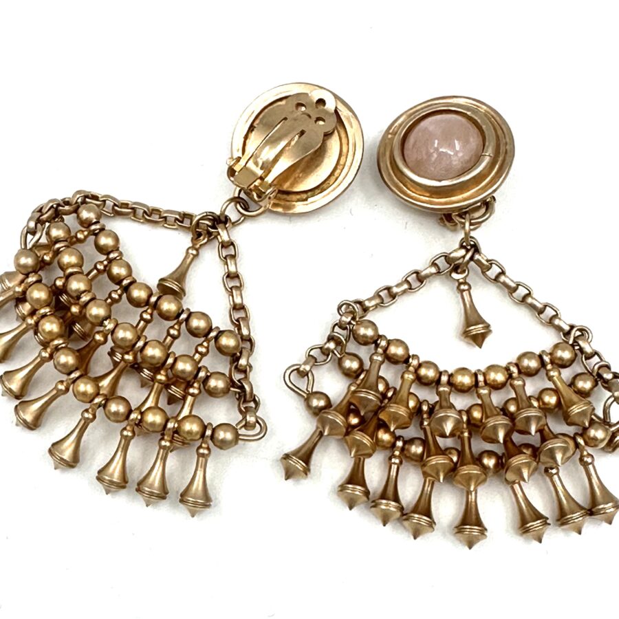 Robert Lee Morris for Donna Karan Rose Quartz Chandelier Earrings - Image 2