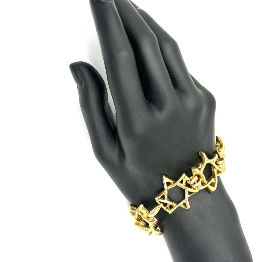 Robert Lee Morris Star of David Bracelet, shiny gold plate - Image 2