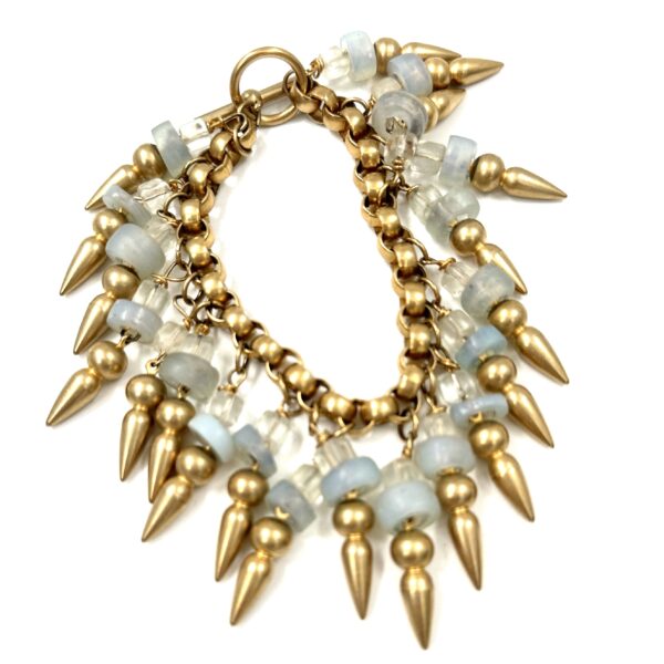 Robert Lee Morris for Donna Karan Blue Glass Charm Bracelet