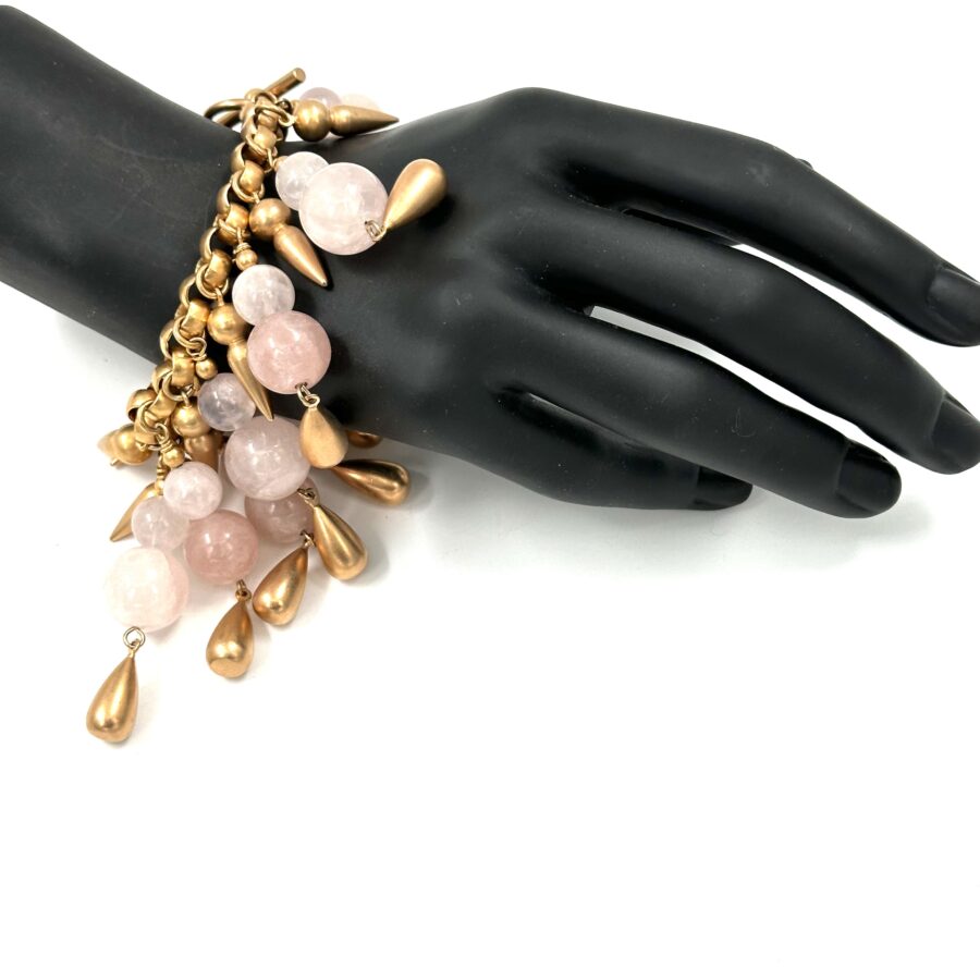 Robert Lee Morris for Donna Karan Pink Quartz Charm Bracelet - Image 3