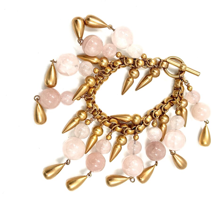 Robert Lee Morris for Donna Karan Pink Quartz Charm Bracelet - Image 2