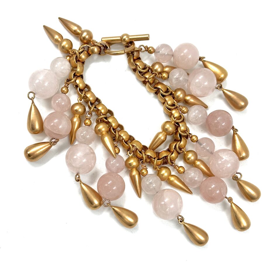 Robert Lee Morris for Donna Karan Pink Quartz Charm Bracelet