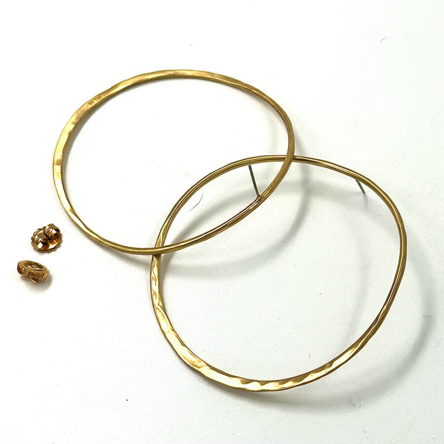 Robert Lee Morris Colossal Hoop Earrings, Shiny Gold Plate - Image 3