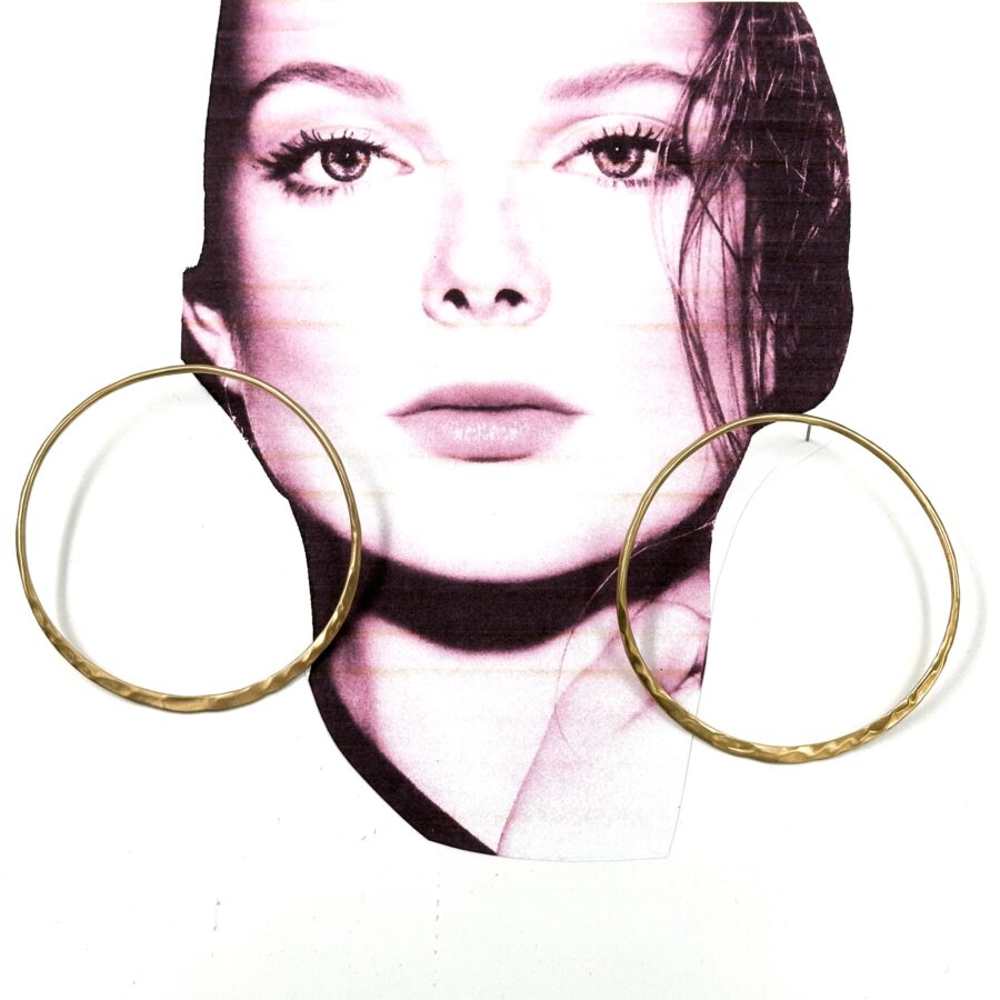 Robert Lee Morris Colossal Hoop Earrings, Shiny Gold Plate - Image 2