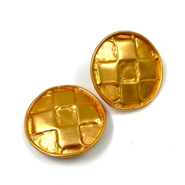 Robert Lee Morris Large Pressed Cross Button Earrings