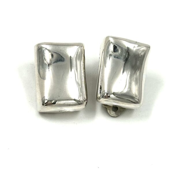 Robert Lee Morris Silver Rectangular Pillow Earrings