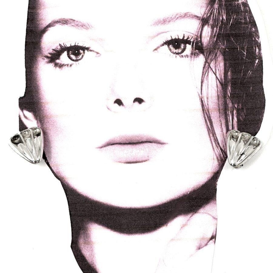 Robert Lee Morris Silver Triangular Button Earrings - Image 2