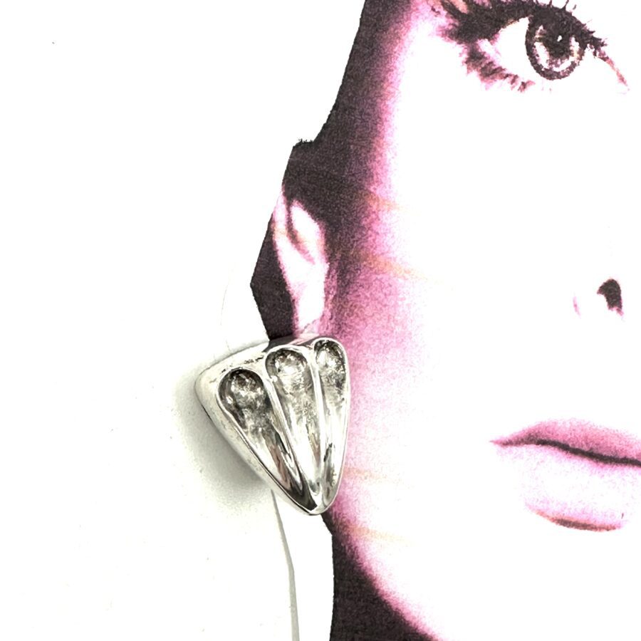 Robert Lee Morris Silver Triangular Button Earrings - Image 3