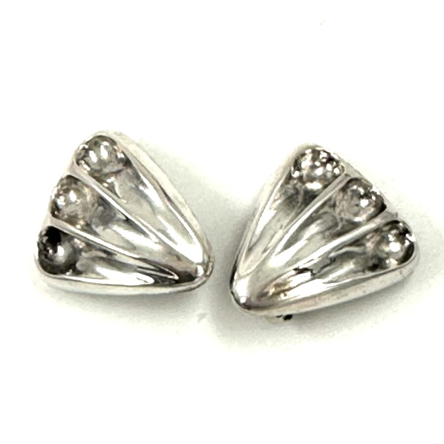 Robert Lee Morris Silver Triangular Button Earrings