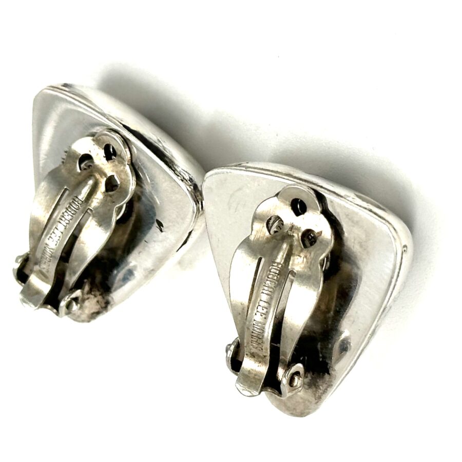 Robert Lee Morris Silver Triangular Button Earrings - Image 4
