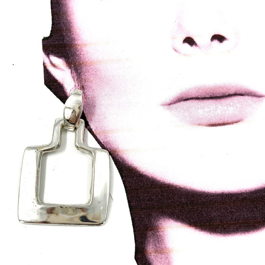 Robert Lee Morris Square Silver Doorknocker Earrings - Image 3