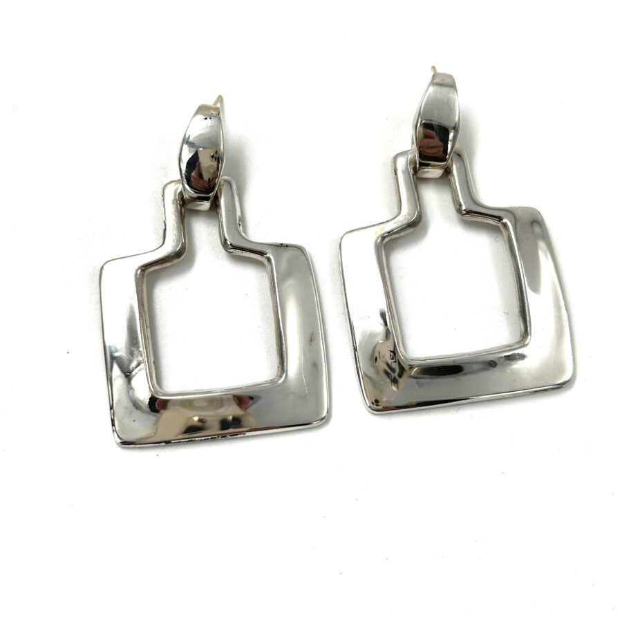 Robert Lee Morris Square Silver Doorknocker Earrings