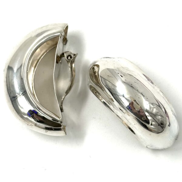 Robert Lee Morris Silver Half Bubble Hoop Earrings